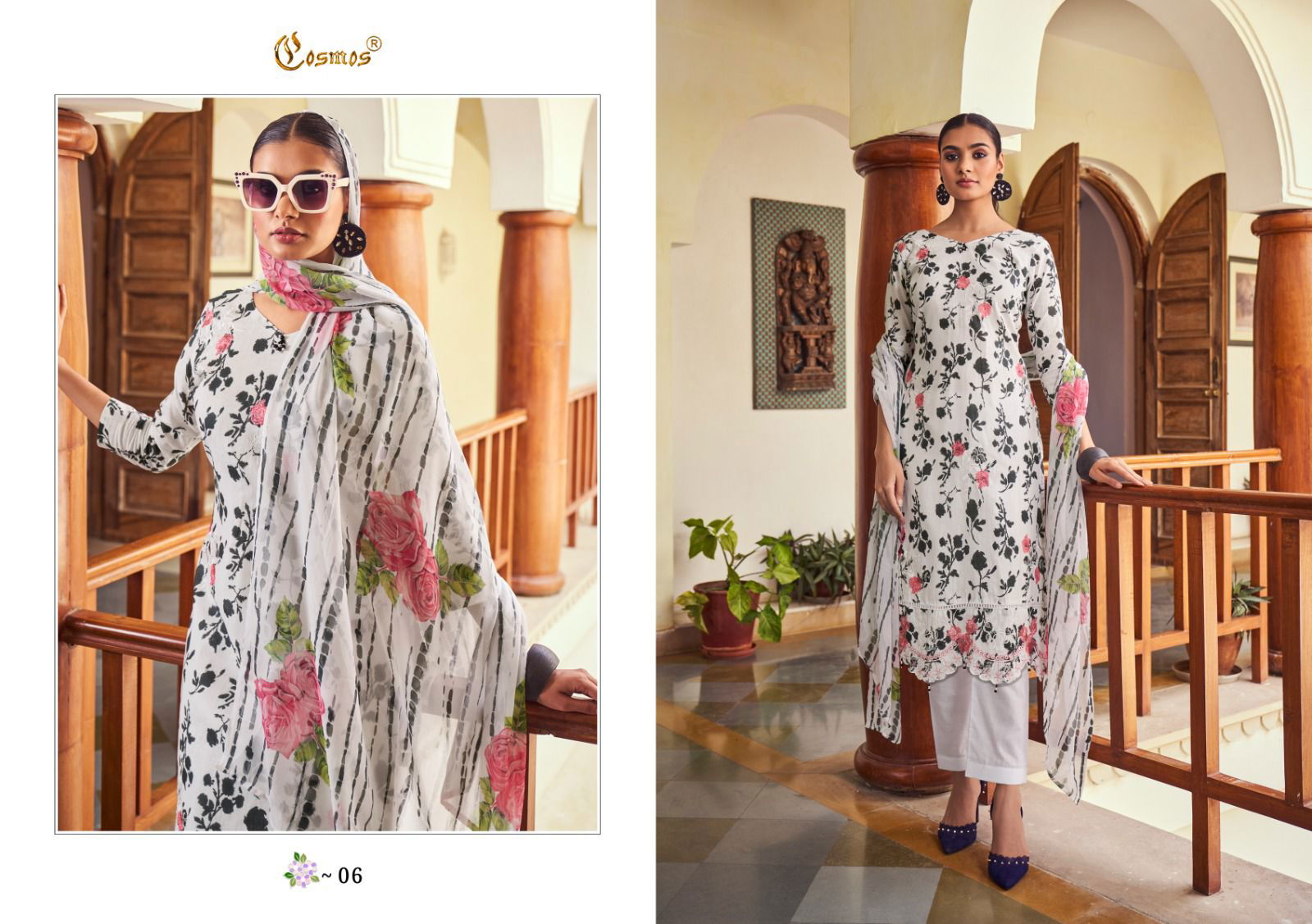 Cosmos Noor Printkari Cambric Cotton Suits Suppliers In India